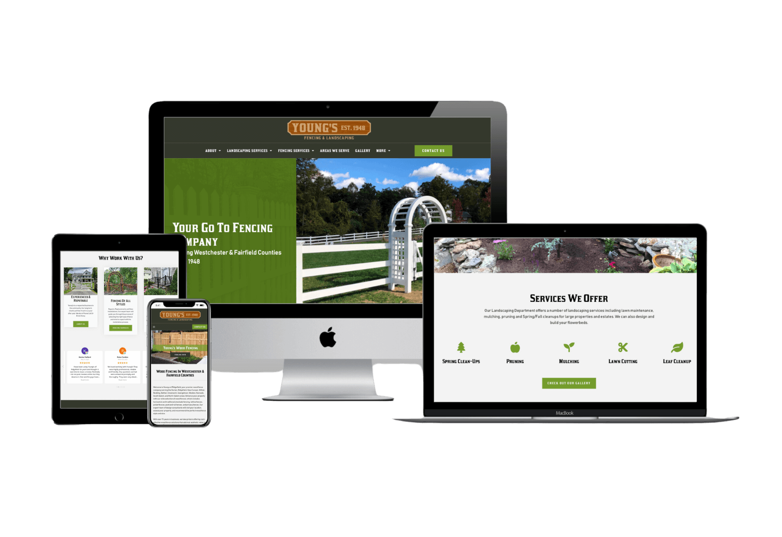 Young's Fencing & Landscaping Website Mockup
